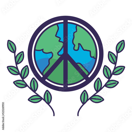 earth with peace symbol