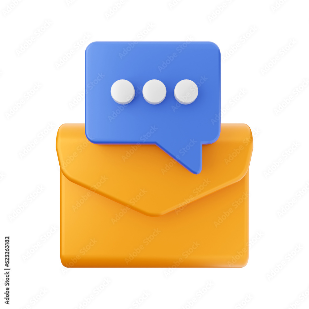 mail message email envelope 3d icon illustration