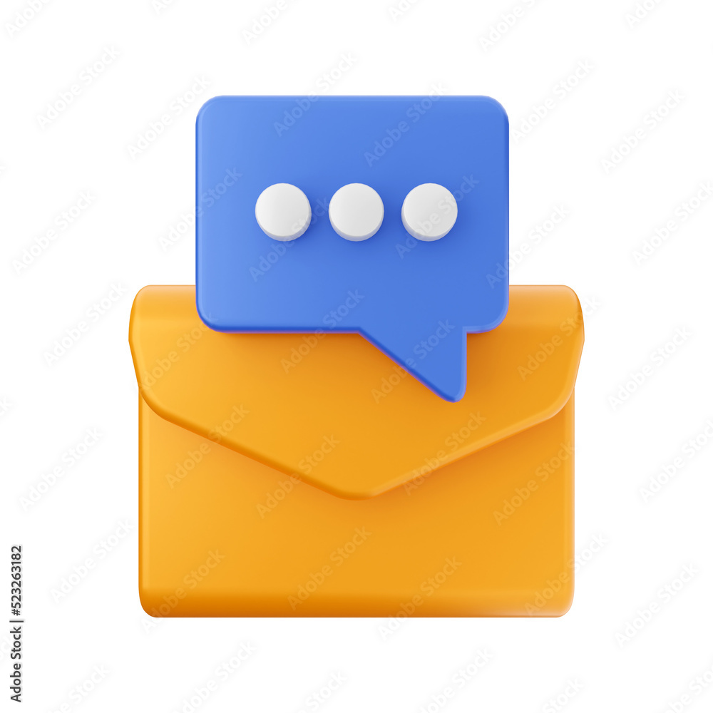 mail message email envelope 3d icon illustration mail message email envelope 3d icon illustration