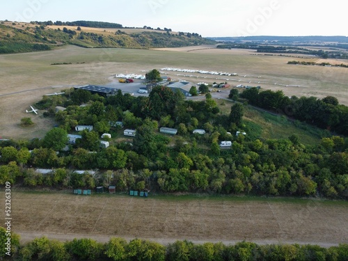 Countryside Landscape of England, high angle drone's footage of Dunstable downs Bedfordshire photo