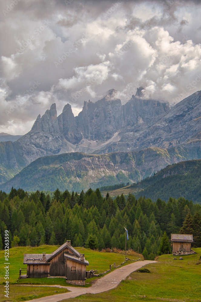 Pale di San Martino from the Fuciade valley, Dolomites, Italy