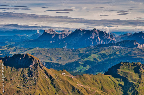 View south from Marmolada, Dolomites, Italy photo
