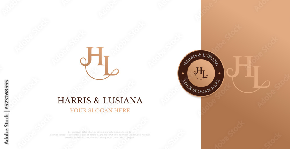 Initial HL Logo Design Vector