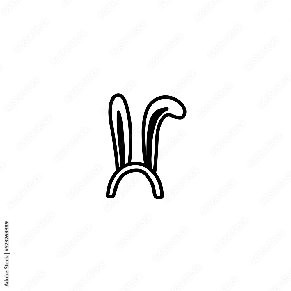 Cute rabbit ears hat. Bunny ears.doodle style Cute rabbit ears hat. Bunny ears.doodle style