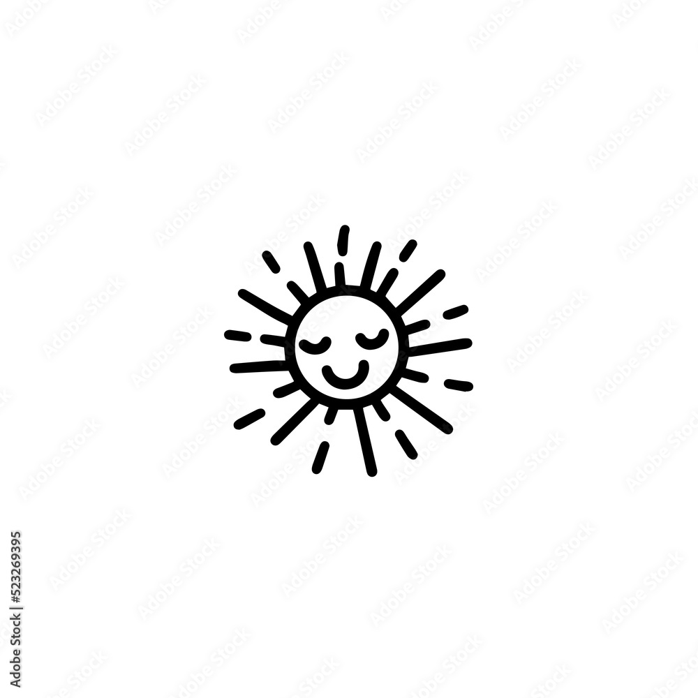 Sun clipart illustration in doodle style Sun clipart illustration in doodle style
