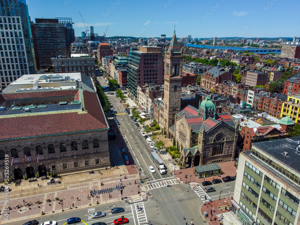 Obraz premium Aerial around Copley Square in Boston
