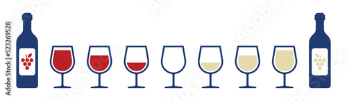 Filling wineglass with red and white glass of wine icon vector illustration.