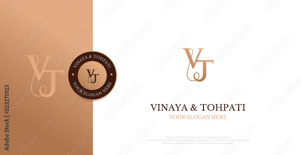 Initial VT Logo Design Vector
