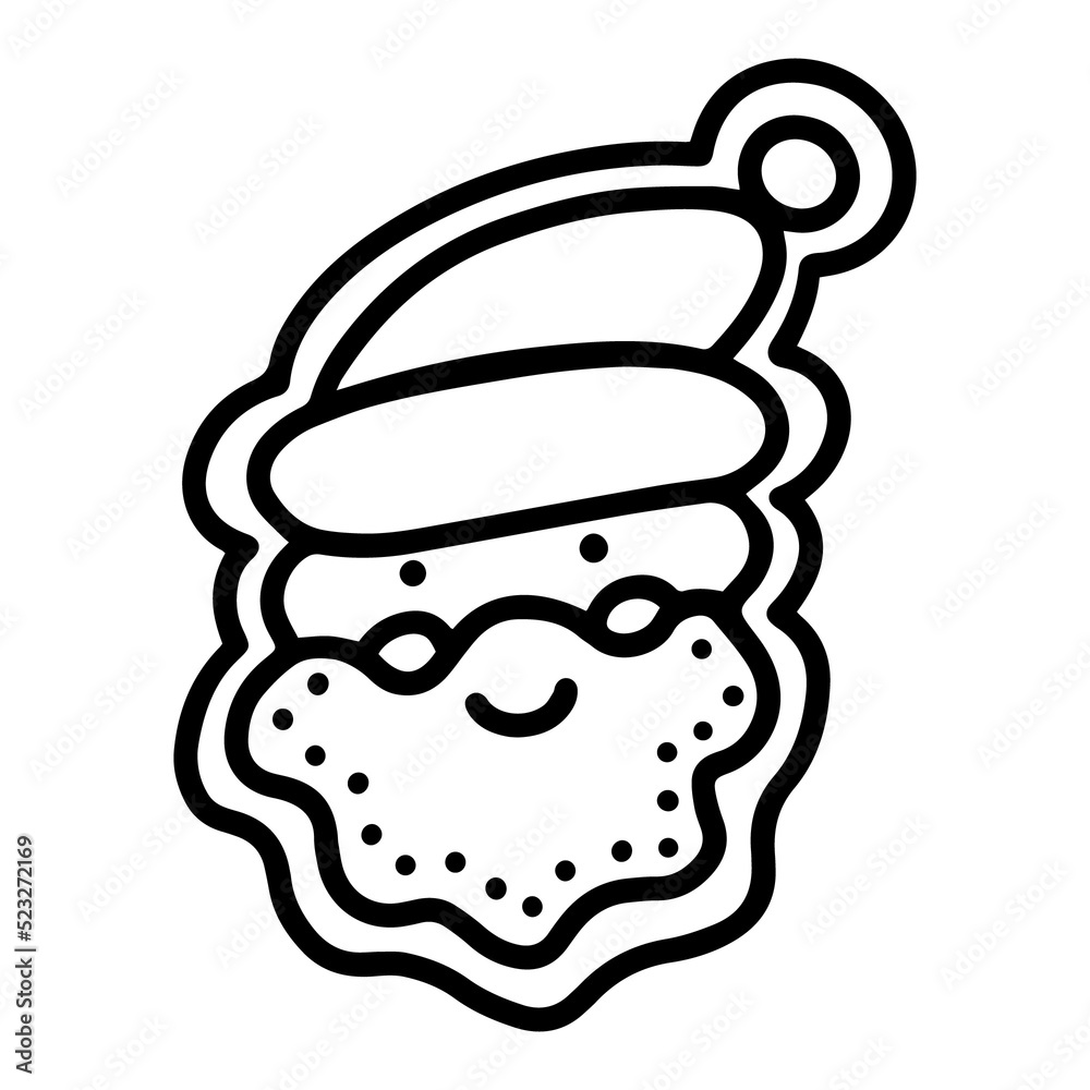 Gingerbread Santa Claus. Hand drawn.Doodle style Gingerbread Santa Claus. Hand drawn.Doodle style