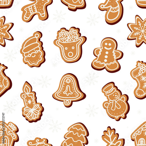 gingerbread cookies seamless pattern