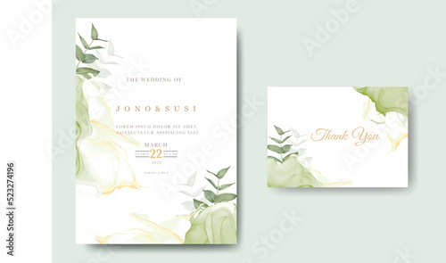 Beautiful hand drawn roses wedding invitation card  