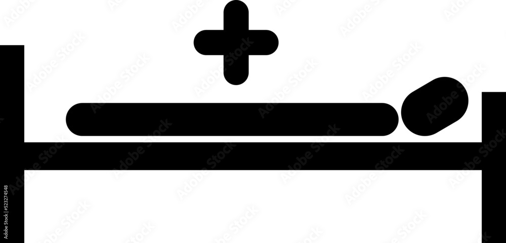 hospital bed and the cross icon illustration on white background..eps hospital bed and the cross icon illustration on white background..eps
