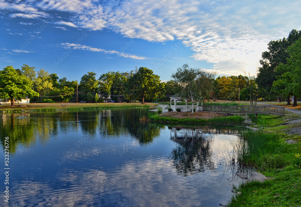 sunrise reflections in a pond