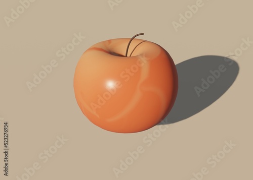 This is illustration Apple with Blender Software