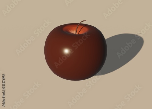 This is illustration Apple with Blender Software