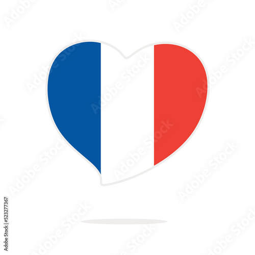 Free Download Flag of France in the shape of a heart on a white background. France flag vector illustration - GFXLoad