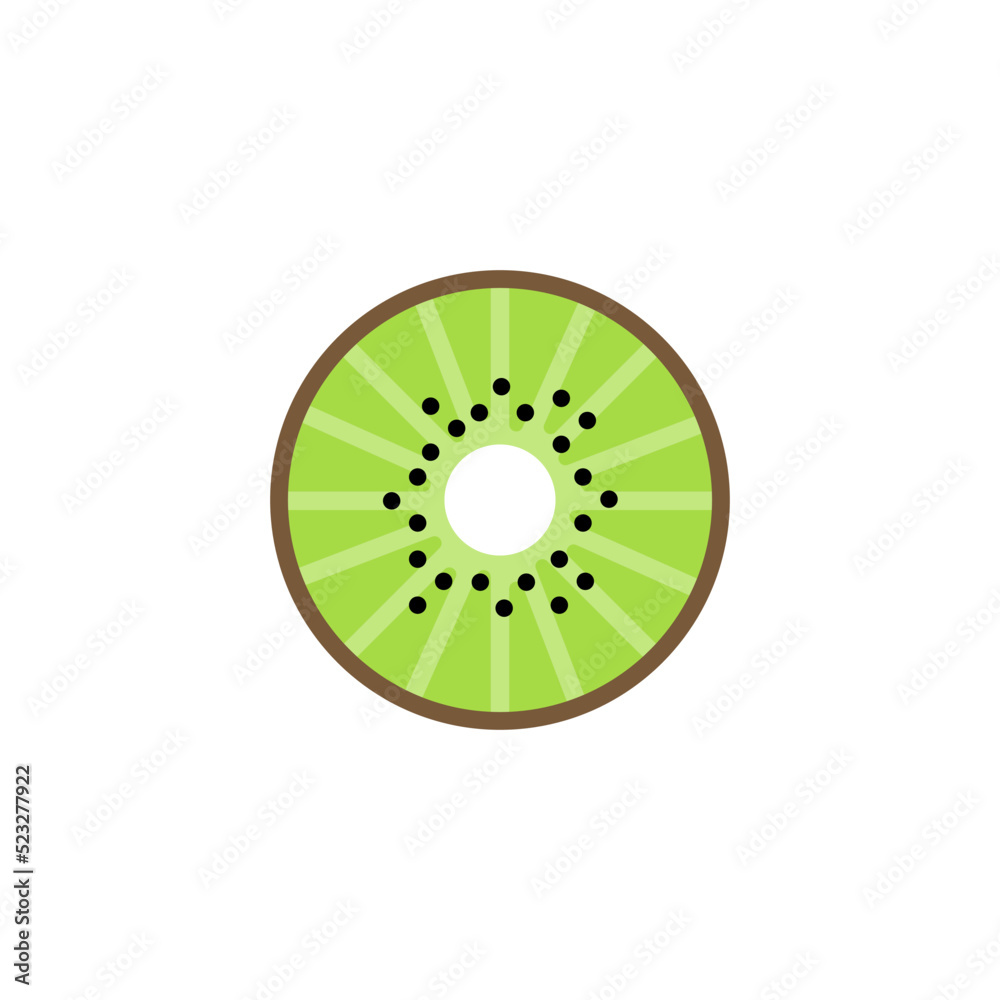 half sliced kiwi isolated fruit - flat design vector symbol