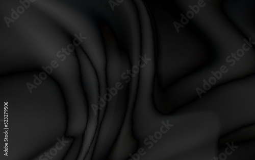 Realistic black silk fabric. background from folds of fabric. black silk drapery background.