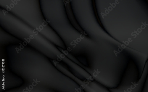Realistic black silk fabric. background from folds of fabric. black silk drapery background.