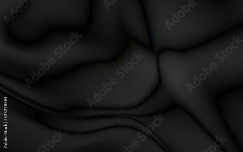 Realistic black silk fabric. background from folds of fabric. black silk drapery background.