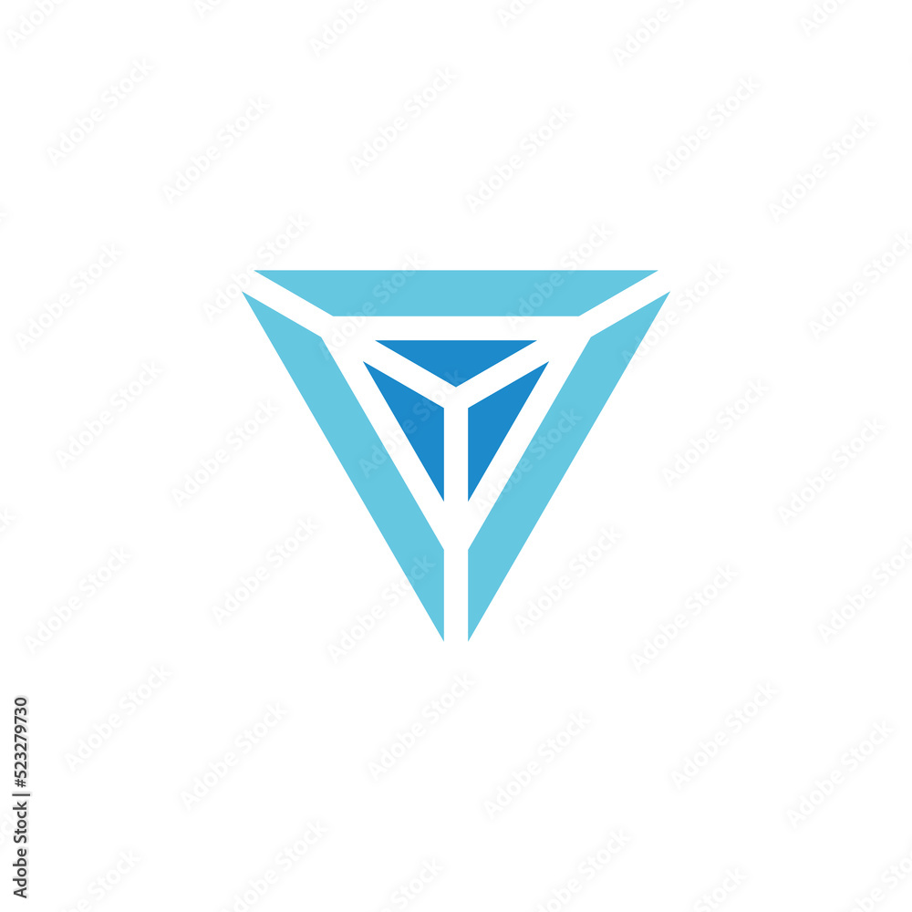 triangle blue diamond core symbol logo vector triangle blue diamond core symbol logo vector