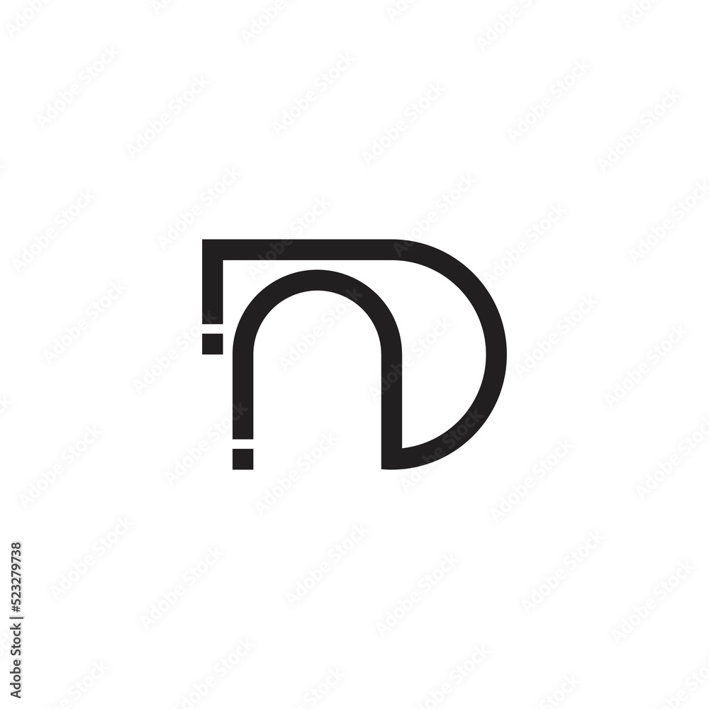 letter nd abstract geometric line logo vector letter nd abstract geometric line logo vector