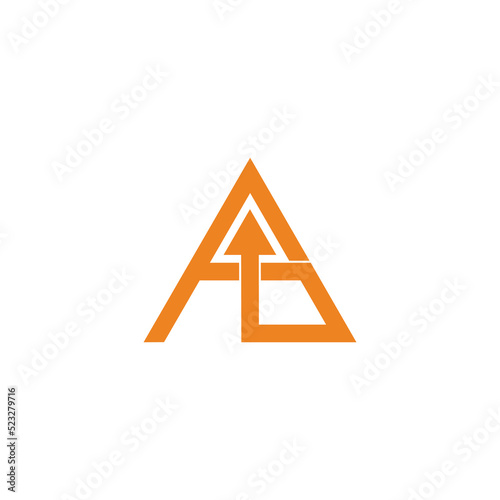 letter ab arrow up simple geometric logo vector