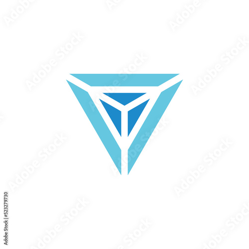 Free Download triangle blue diamond core symbol logo vector - GFXLoad