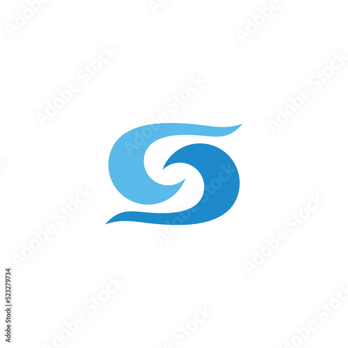 letter s curves waves symbol logo vector
