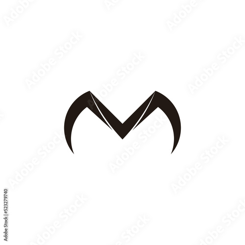 letter mv simple geometric logo vector