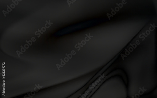 Realistic black silk fabric. background from folds of fabric. black silk drapery background.