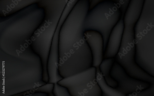 Realistic black silk fabric. background from folds of fabric. black silk drapery background.