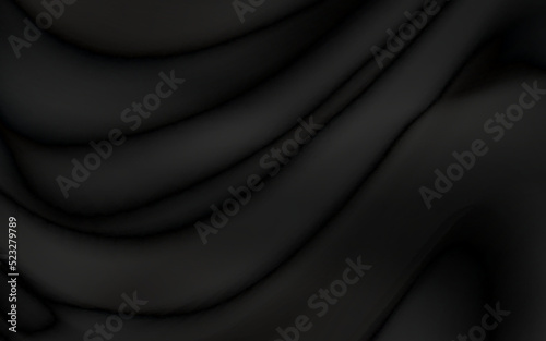 Realistic black silk fabric. background from folds of fabric. black silk drapery background.