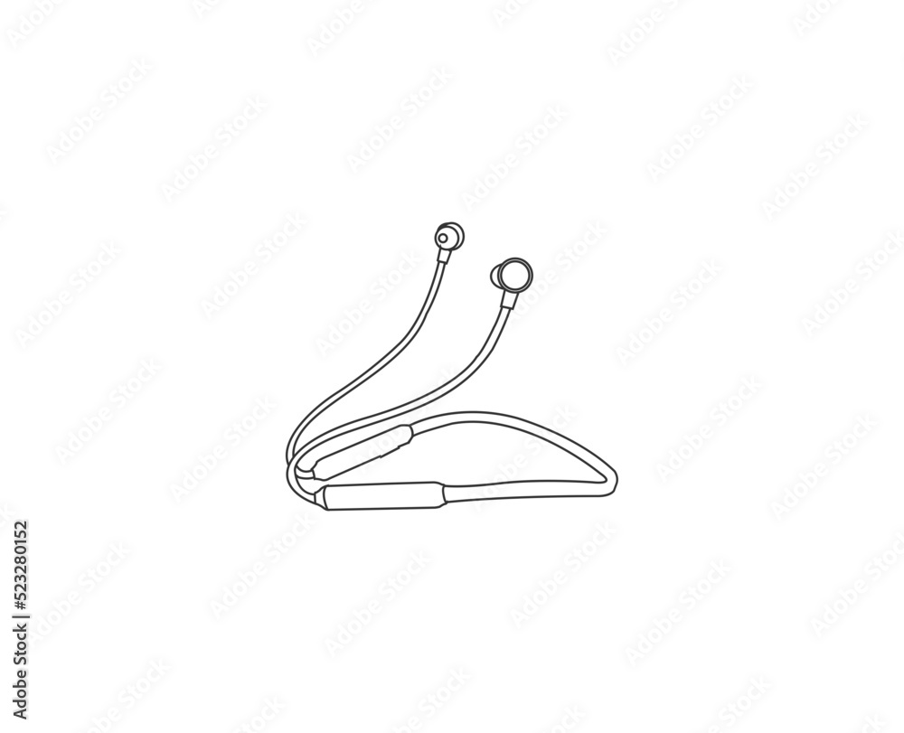 Earphones isolated icon design, vector illustration graphic. earphones hand drawn outline sketch vector illustration