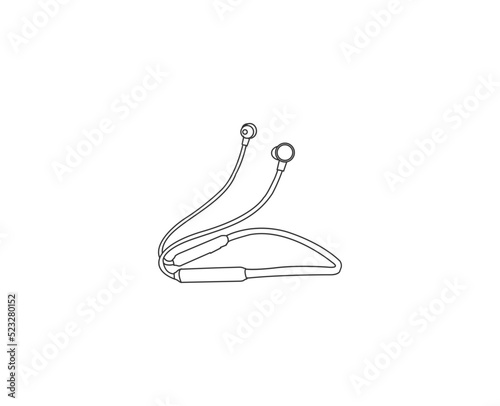 Earphones isolated icon design, vector illustration graphic. earphones hand drawn outline sketch vector illustration