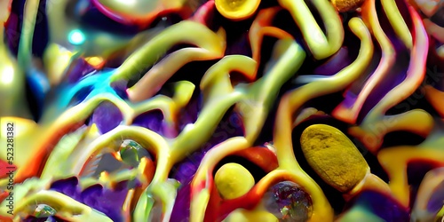 illustration close up of microscopic bacteria