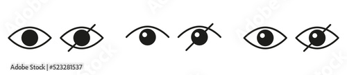 Password hidding icons set. Icons for data privacy and sensitive content mark. Outline vector illustration