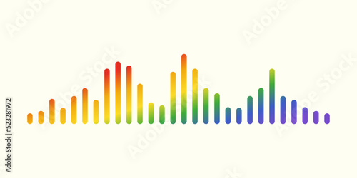 Colorful sound wave equalizer. Background ui design musical sound wave. Vector illustration.