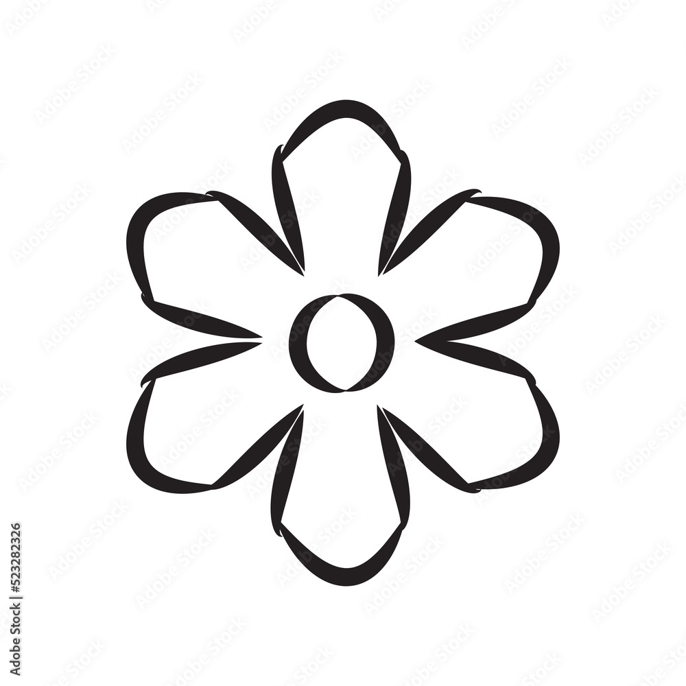 line art flower isolated on white background. line art flower isolated on white background.