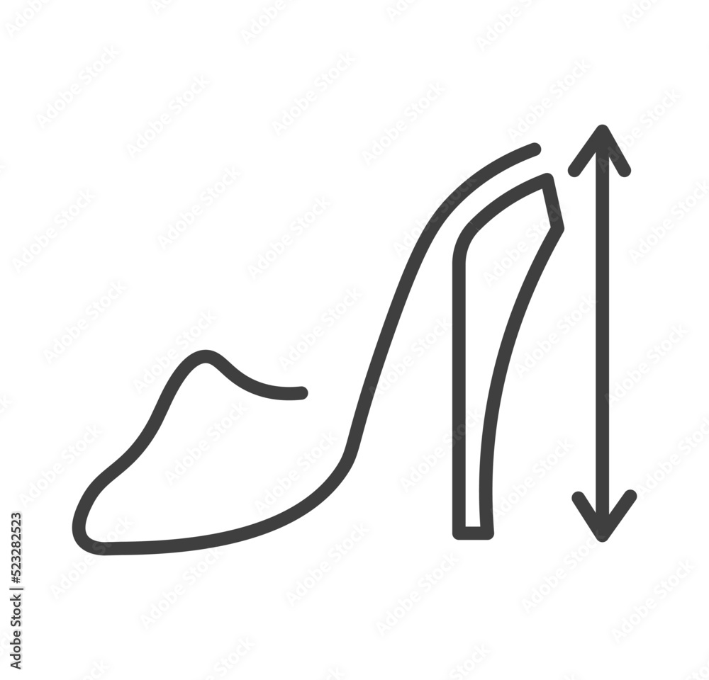 Dimensions and measurements of shoes on heels Stock Vector | Adobe Stock