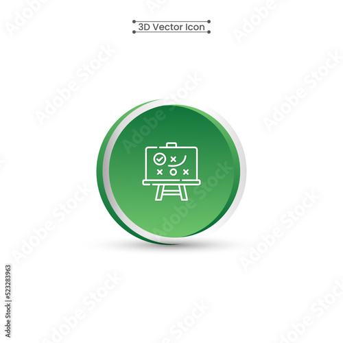 3D Strategy Development Icon Vector Illustration
