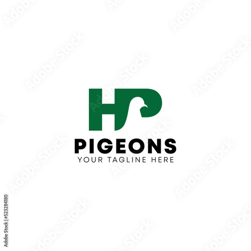 Photos Pigeons Logo Design - HP Monogram Logo Design