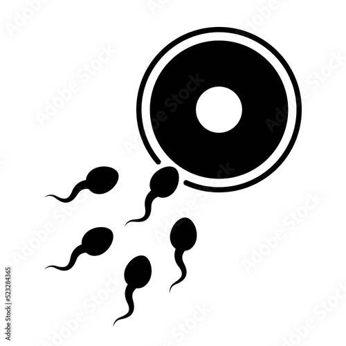 Human sperm and egg icon vector illustration isolated on white background