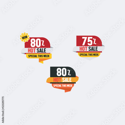 Special offer banner, hot sale, big sale, super sale, sale banner vector, black, yellow, green, red and orange vector banner