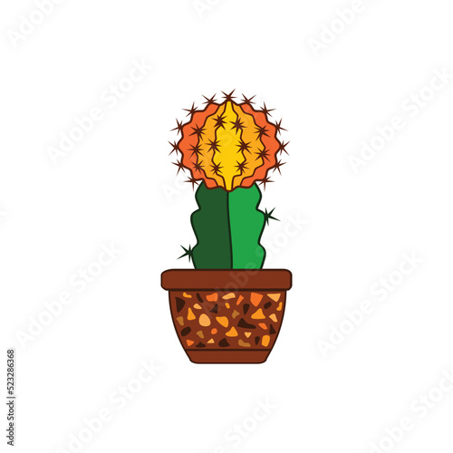 cartoon moon cactus