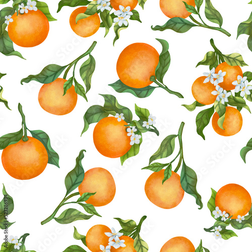 seamless watercolor hand drawn art illustration orange used for background texture, wrapping paper, textile greeting card template or wallpaper design