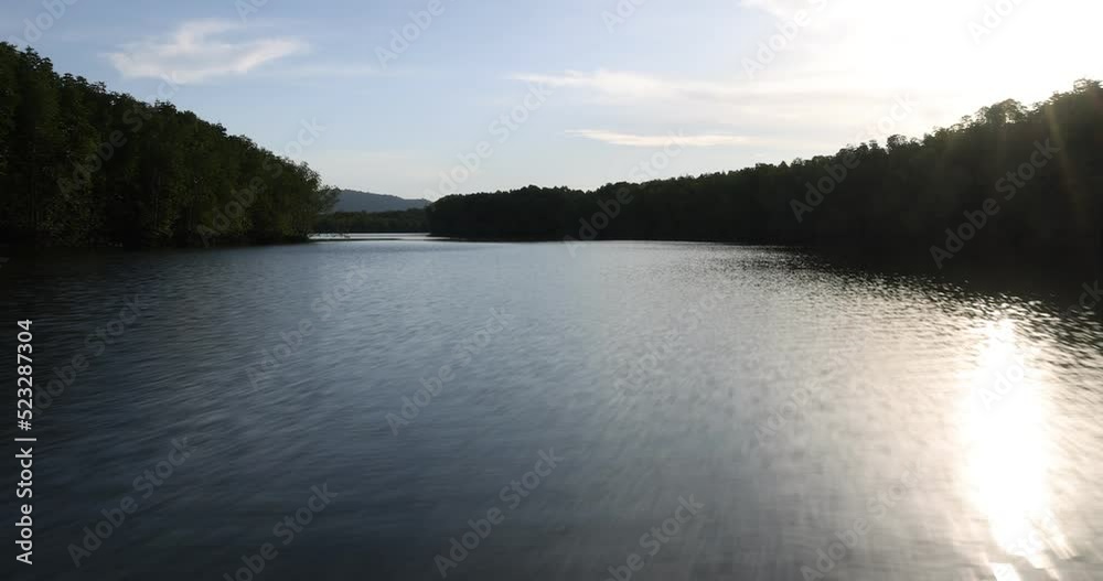 Camara shake hating wave riding gliding floating flying over sea water mangrove forest on speedboat Camara shake hating wave riding gliding floating flying over sea water mangrove forest on speedboat