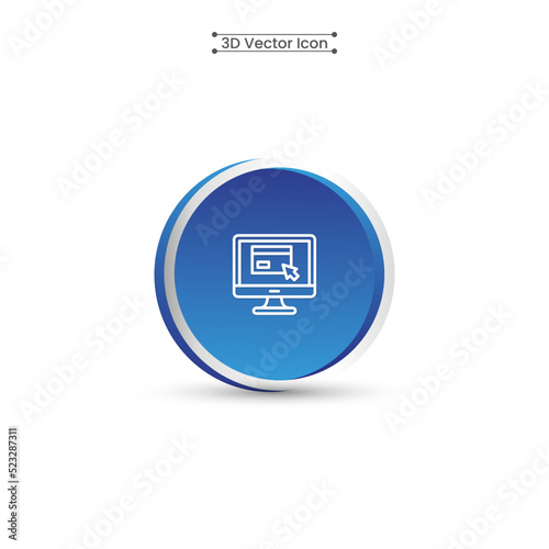 3D Website Development Icon Vector Illustration