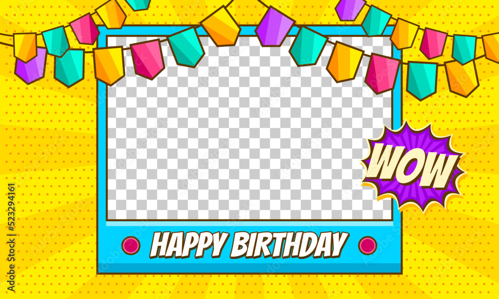 Happy birthday cartoon comic background Happy birthday cartoon comic background
