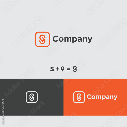 Initial letter s and location icon vector template